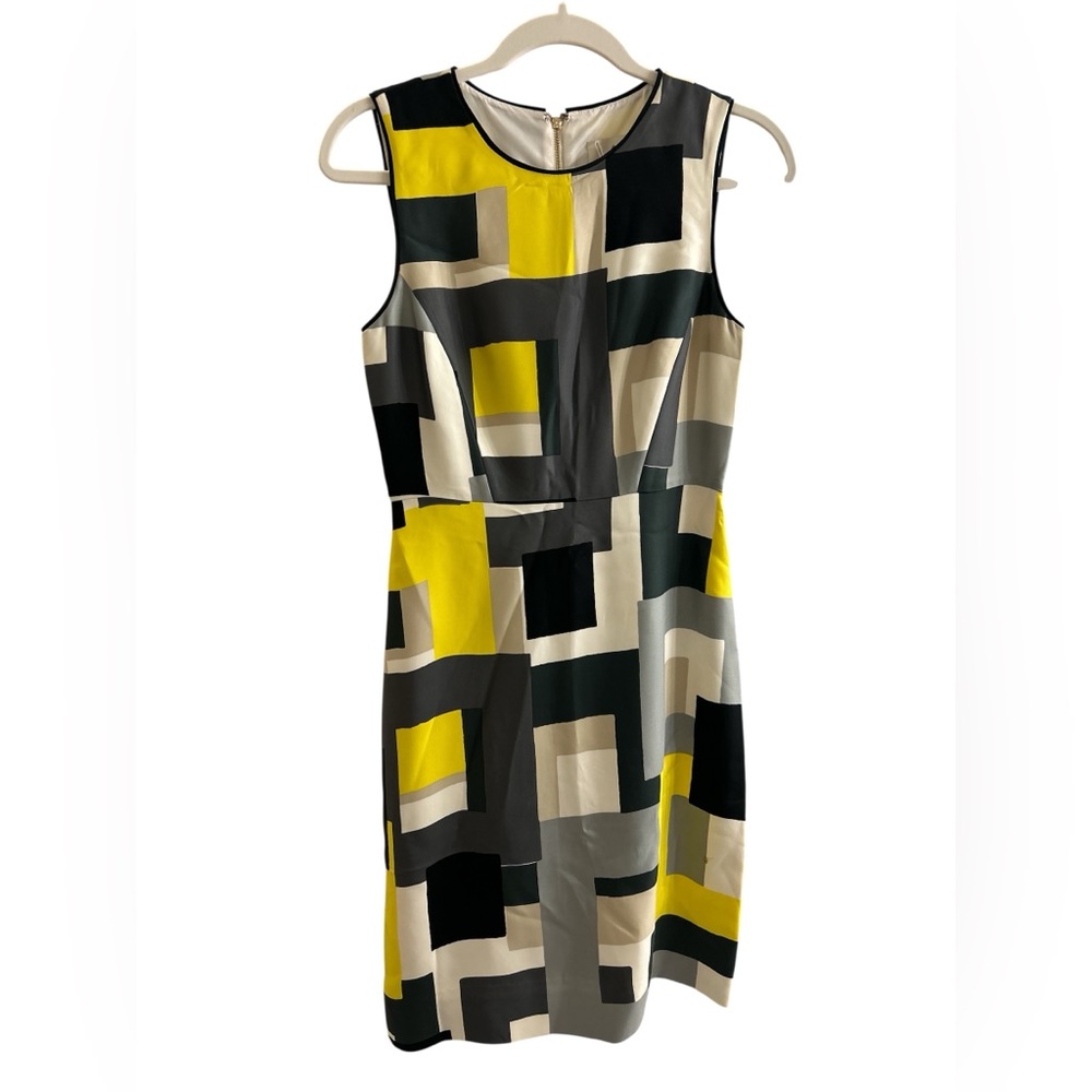 Kate Spade Geometric Yellow and Black Sleeveless Dress